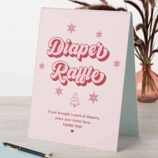 Plaque De Table Baby shower rose de Noël Déchets Raffle (En SItu (Tableau))