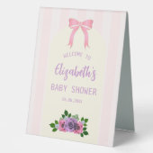 Plaque De Table Baby shower rose Rose (Recto)