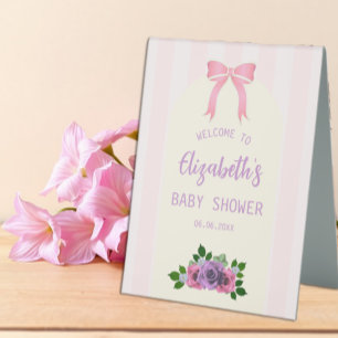 Plaque De Table Baby shower rose Rose