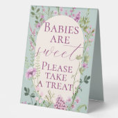 Plaque De Table Baby showers  Fleur sauvage Aquarelle Livres (Recto)