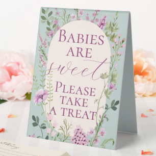 Plaque De Table Baby showers  Fleur sauvage Aquarelle Livres