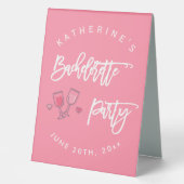 Plaque De Table Bachelorte Rose Et Blanc (Recto)