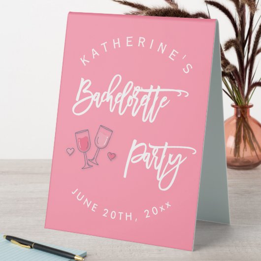 Plaque De Table Bachelorte Rose Et Blanc (En SItu (Tableau))