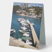 Plaque De Table Baie avec bateaux de croisière dans la vieille vil (Recto)