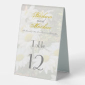 Plaque De Table Baisées blanches Jaune et Gris Script élégant (Verso)