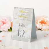 Plaque De Table Baisées blanches Jaune et Gris Script élégant (In SItu (Mariage))