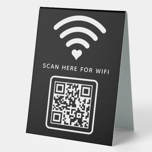 Plaque De Table Balayage de code QR Wifi pour connecter auto-adhés (Recto)