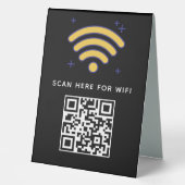 Plaque De Table Balayage de code QR Wifi pour connecter auto-adhés (Recto)