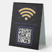 Plaque De Table Balayage de code QR Wifi pour connecter auto-adhés (Recto)