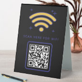 Plaque De Table Balayage de code QR Wifi pour connecter auto-adhés (En SItu (Tableau))