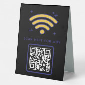 Plaque De Table Balayage de code QR Wifi pour connecter auto-adhés (Verso)