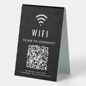 Plaque De Table Balayage de code QR Wifi Pour Connexion Noir (Verso)