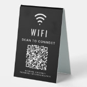 Plaque De Table Balayage de code QR Wifi Pour Connexion Noir (Recto)