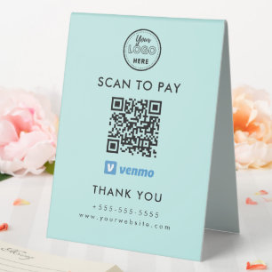 Plaque De Table Balayage professionnel du code Venmo QR pour payer