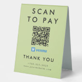 Plaque De Table Balayage professionnel pour payer Venmo QR Code Li (Recto)