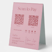 Plaque De Table Balayage rose pâle à payer (Recto)