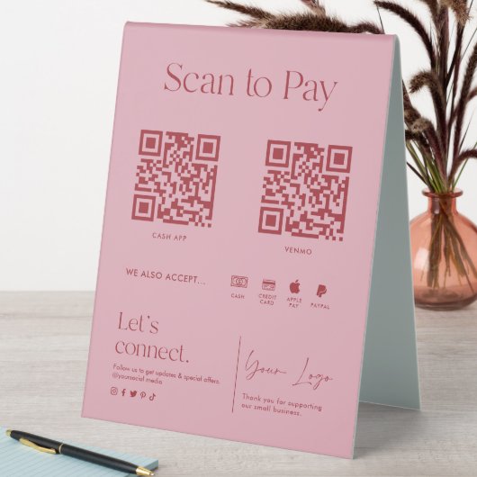 Plaque De Table Balayage rose pâle à payer (En SItu (Tableau))