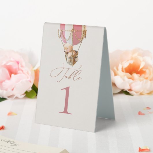 Plaque De Table Ballons d'ours Numéro de tableau Panneau de tente  (In SItu (Mariage))