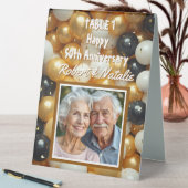 Plaque De Table Ballons noirs et dorés | Anniversaire personnalisé (En SItu (Tableau))