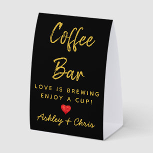 Plaque De Table Bar à café de réception de mariage pour boissons