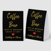 Plaque De Table Bar à café de réception de mariage pour boissons (Recto/verso)