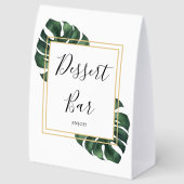 Plaque De Table Bar à desserts feuille de Monstera mariage  (Arrière)
