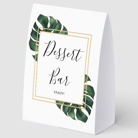 Plaque De Table Bar à desserts feuille de Monstera mariage  (Recto)