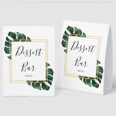 Plaque De Table Bar à desserts feuille de Monstera mariage  (Recto/Verso)