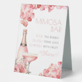 Plaque De Table Bar à Mimosa Petals & Prosecco pour Enterrement de (Recto)