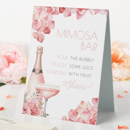 Plaque De Table Bar à Mimosa Petals & Prosecco pour Enterrement de (In SItu (Mariage))
