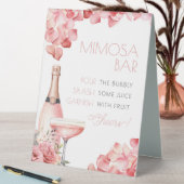 Plaque De Table Bar à Mimosa Petals & Prosecco pour Enterrement de (En SItu (Tableau))