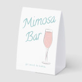 Plaque De Table Bar à Mimosa pour un brunch de mariage coloré et p (Verso)