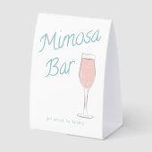 Plaque De Table Bar à Mimosa pour un brunch de mariage coloré et p (Recto)