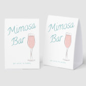 Plaque De Table Bar à Mimosa pour un brunch de mariage coloré et p (Recto/verso)