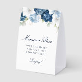 Plaque De Table Bar à Mimosa pour une fête de mariage en bleu pous (Verso)