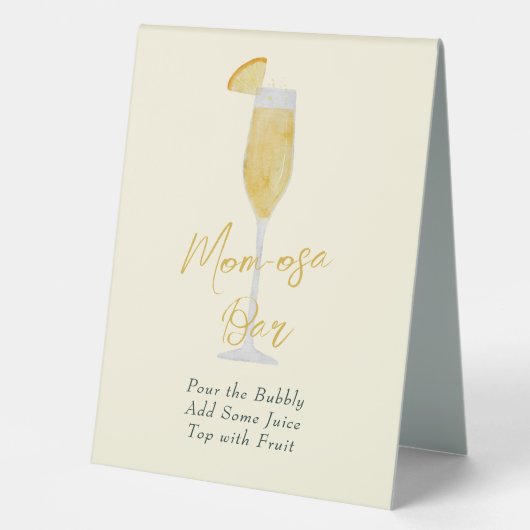 Plaque De Table Bar Maman-osa pour Mimosas au Baby shower (Recto)