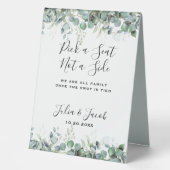 Plaque De Table Bar Mariage de dessert simple Eucalyptus Greenery (Recto)