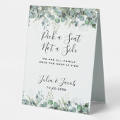 Plaque De Table Bar Mariage de dessert simple Eucalyptus Greenery (Verso)