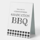 Plaque De Table Barbecue de fin d'études Gingham (Recto)