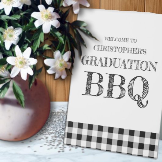 Plaque De Table Barbecue de fin d'études Gingham