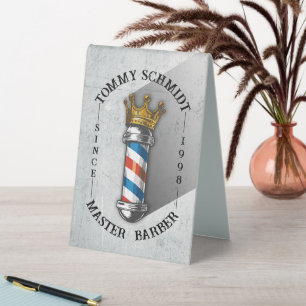 Plaque De Table Barber Hair Shop King Crown Barber Poteau Tarifs