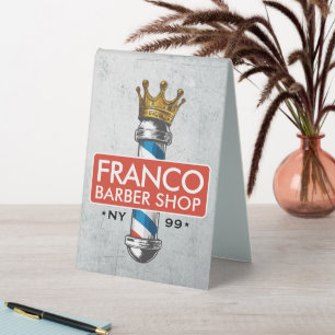 Plaque De Table Barber Hair Shop King Crown Barber Poteau Tarifs