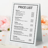 Plaque De Table Barbershop Barber Shop Tarifs Menu Service (In SItu (Mariage))