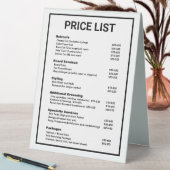 Plaque De Table Barbershop Barber Shop Tarifs Menu Service (En SItu (Tableau))