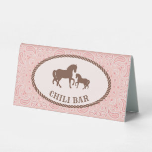 Plaque De Table Barre Chili   Cowgirl Party   Panneau de la tente 