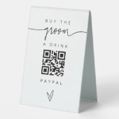 Plaque De Table Barre de boissons de chambre Signer QR Code Cash M (Verso)