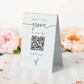 Plaque De Table Barre de boissons de chambre Signer QR Code Cash M (In SItu (Mariage))