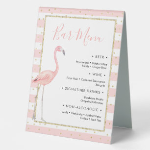 Plaque De Table Barre de Flamant rose Menu panneau central double