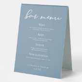 Plaque De Table Barre de Mariage Dusty Blue Typography (Recto)