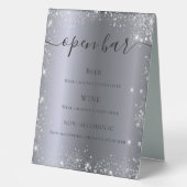 Plaque De Table Barre de script de la parties scintillant d'argent (Recto)